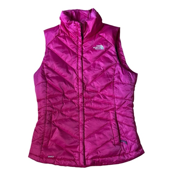 THE NORTH FACE 550 GOOSE DOWN PUFFER FUCHSIA VEST Women Size Small Pink - Picture 1 of 7